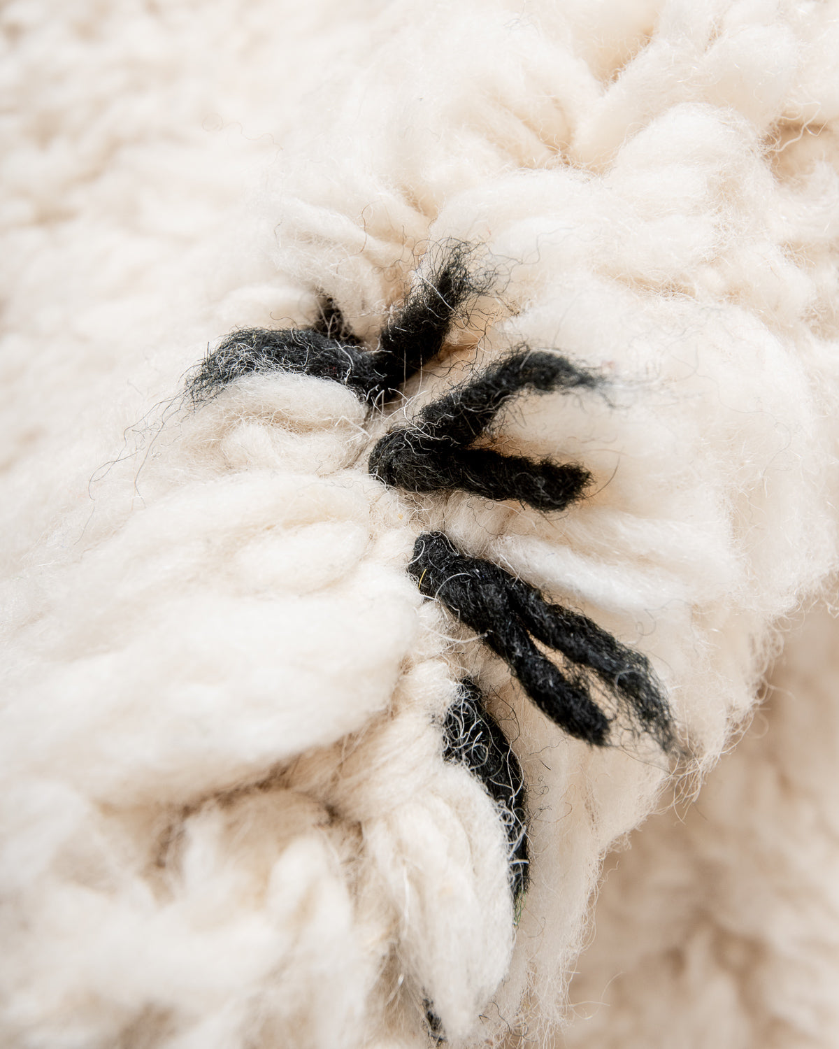 Modern, designer, handcrafted Berber rug from Morocco. Beniourain carpet with minimalist design, natural wool pile and a fluffy texture.